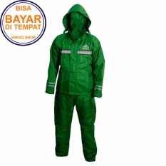 Takachi Jas Hujan 2 Rangkap Raincoat Original Bahan Tebal Seperti Axio - Hijau Tua- Size M puzzisyukur