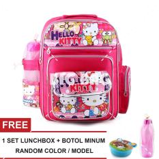 Tas Ransel Anak - HelloKitty - My Friends - School Bag Tas Sekolah Anak - PINK + FREE Botol Minum & Lunchbox Random Color / Model Tas Anak Tas Sekolah Tas Anak Karakter