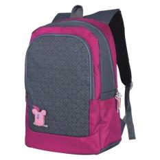 Tas Ransel Sekolah Anak Laki & Perempuan - Ungu Abu Motif