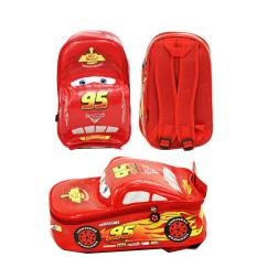 Tas Ransel Sekolah Anak TK Cars On The Road 3D / Tas Punggung Anak Laki Laki / Tas Sekolah Anak Pria Motif Mobil