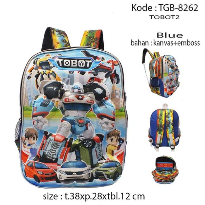 Tas Ransel Sekolah Anak TOBOT Flower Motif 5D Timbul 2K Full Motif - Paud & TK