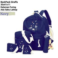 TAS RANSEL SET 5 IN 1 / BACKPACK SEKOLAH / TAS BERANAK MOTIF JERAPAH