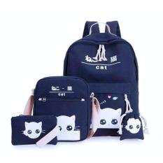 TAS RANSEL SET 4 IN 1 / BACKPACK SEKOLAH / TAS BERANAK MOTIF CATS