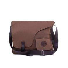 Tas Slempang Kanvas Simple Brown Selempang Laptop Kerja Kuliah Formal Casual G4329 Pria Wanita Murah