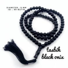 Tasbih batu black onix/Onyx isi 99 hitam legam top quality-TSB003