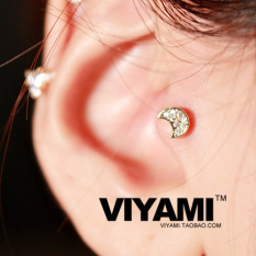 Pony Anting Anting Wanita Bertatah Berlian Kristal Mini