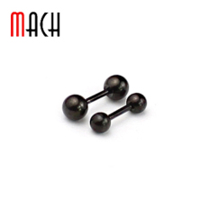 Kerajaan Kecil Hitam Titanium Anti Karat Barbel Anting