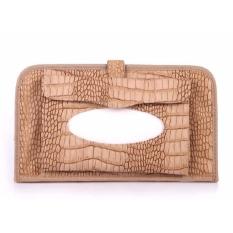 Tempat Tissue + 16 Cd holder sun visor Model Kulit Sisik Buaya - Ular aksesoris variasi untuk semua MERK dan TYPE mobil : Toyota Honda Mazda Mitsubishi Daihatsu Nissan Hyundai Chevrolet Datsun Isuzu KIA Renault Suzuki Ertiga Pajero Expander Xpander dll