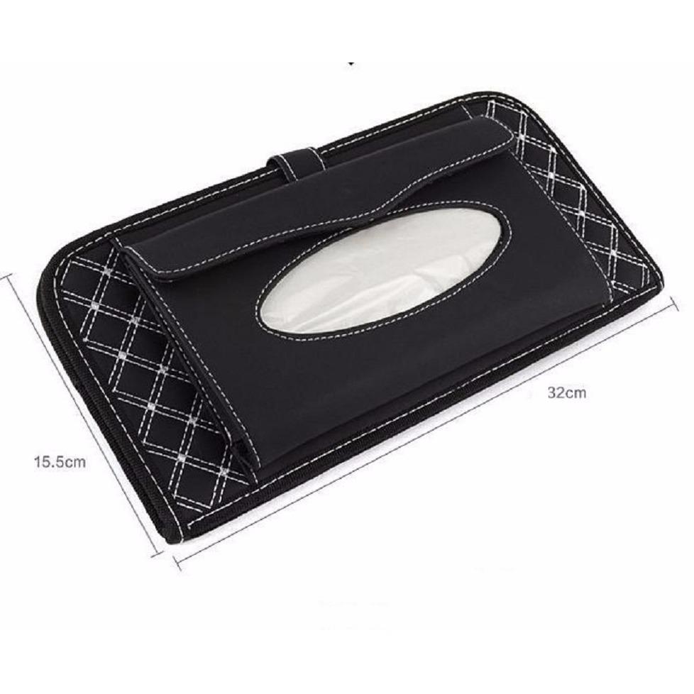 Tempat Tissue sun visor + 16 cd holder jahitan benang Aksesoris Variasi untuk semua MERK dan TYPE mobil Toyota Honda Mazda Mitsubishi Daihatsu Nissan Mercy BMW Lexus Mercedes Benz Hyundai Chevrolet Audi Datsun Isuzu Suzuki Best seller Bestseller