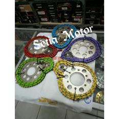 TERBARU Gear SsS Satria Fu, Sonic 150, Ninja R, Ninja RR, Vixion, Byson, Mx King, Jupiter Z, Rx King, Cb 150, Cbr 150, Karisma, Supra, Fizr, Jupiter Z1 Dan Hampir Semua Motor/Gear Set Tipis SsS 415 130L Gir Paket Gear Depan Gear Belakang Tipis