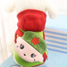 TF Baru Peliharaan Pakaian Anjing Pakaian Indah Topi Kartun Peliharaan Kemeja (Zamrud Asli Hijau-XL)-Internasional