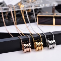Hitam atau Putih Porselen atau Keramik Kalung 18 K Emas Mawar Emas Baja Titanium Tidak Pasi Warnanya Huruf Alfabet Anda berkabung To Fall untuk Pria atau Wanita Indonesia Ngumpul Di Sini Kunci Tulang Musim Semi Coil-Internasional