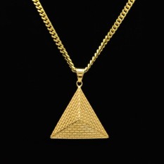The hip-hop titanium steel triangle Egyptian king's pyramid mourns to fall to a men and women best-selling rapper necklace - intl
