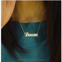 Nama Kalung Membuat untuk Memesan untuk Mengukir Kalung Kata untuk Pronounce untuk Membuat untuk Memesan Kalung untuk Memesan untuk Membuat Kepribadian Huruf Alfabet Kalung untuk Membuat untuk Order Sesuai Nama Anda-Internasional