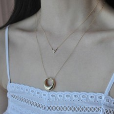 Yang S925 Perak Murni Warna Emas Kunci Yang Rantai Tulang Korea Mempertahankan Alergi Kalung Wanita Sederhana 100 Mengambil Daftar karangan Bunga Kepribadian Berkabung untuk Jatuh Ke Berlebihan-Intl
