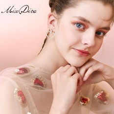 Ini Lovely Hollow Giant Heart Anting Panjang Earrings Korea Temperamen Wanita Imitasi Mutiara Pendant Retro Earrings-Intl