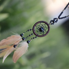 Ribuan Rakyat Kuno Gaya Rotan Bohemia Handmade Sweater Rantai Dreamcatcher Feather Long Kalung Aksesoris Perhiasan untuk Wanita-Intl
