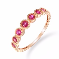Tiaria 18K The Crown Garnet Ring Rose Gold Perhiasan Emas Cincin