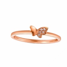 Tiaria 18K Tiaria Half Butterfly Ring Perhiasan Emas Cincin Wanita