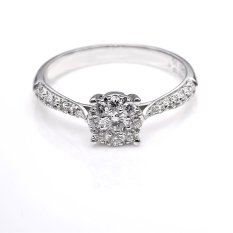 Tiaria Dhtxdfj001 Perhiasan Cincin Emas Putih Dan Berlian White Gold 18K
