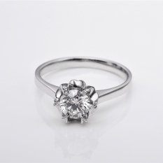 Tiaria DHTXHJZ016 Perhiasan Cincin Emas Putih Dan Berlian White Gold 18K