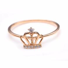 Tiaria Elegant Crown Ring Cincin Tunangan Emas Berlian DMKMJZ003
