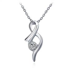 Tide Pioneer Menawan & Elegan Lembut Line Ladies Kalung Berkualitas Bagus Putih Berlapis Emas Kalung Berlian-Intl