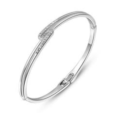 Tide Pioneer Indah dan Fashion Ladies Gelang Putih Gelang Berlapis Emas dengan Berlian Imitasi Gelang-Intl