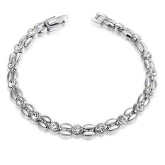 Tide Pioneer Asli Austria Kristal Elegan Gandum Gelang Emas Putih/Platinum Disepuh 100% HAND MADE Fashion Perhiasan-Intl