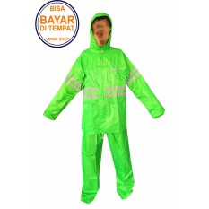 Tiger Head Jas Hujan Stelan Jaket Celana TasLan Bahan Seperti Jas Hujan Axio Baju 2 Lapis - Hijau