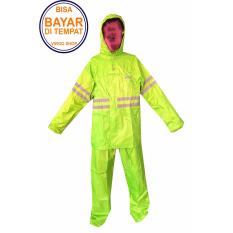 Tiger Head Jas Hujan Stelan Jaket Celana TasLan Bahan Seperti Jas Hujan Axio Baju 2 Lapis - Kuning