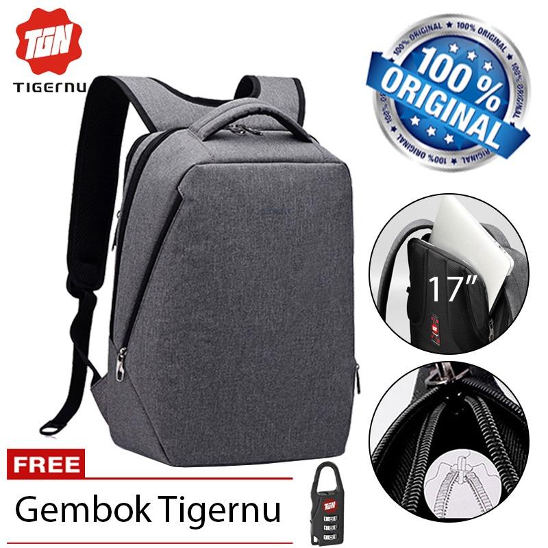 Tigernu Original Tas Ransel Anti Maling Laptop Gaming 17 Inch Anti Theft Waterproof Backpack
