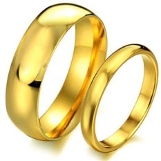 Titanium Cincin Couple / Cincin Tunangan / Cincin Kawin CR012 - Gold