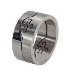 Titanium Steel Dilepas dan Sendi-bisa Cross-Shape Ring untuk Pria Bagus untuk Hadiah-Intl