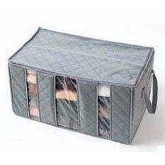 TOKO49 Tempat Baju Fiber Storage Box Bamboo Charcoal Anti Bacterial - ABU