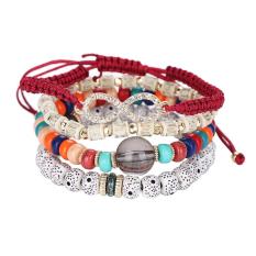 Jilbab Di Atas Wol Multilayer Permen Warna Manik-manik Gelang Strech (Multicolor)-Intl