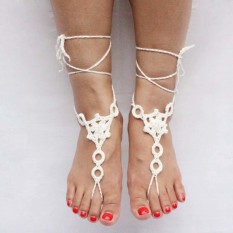 Toprank Baru Berukir Bertelanjang Kaki Sandal Pantai Yoga Pernikahan Pengantin Rajutan Rantai Gelang Kaki Gelang Kaki-Internasional