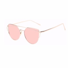 TP 2017 New Cat Sunglasses Mata Wanita, Jenama Designer Fashion Twinbeam Sunglasses, Double Dek Aloi Rangka Uv400(Pink) - intl