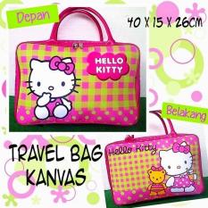 Travel Bag Karakter HELLO KITTY Bahan Kanvas Halus BERKUALITAS