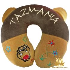 Travel Pillow / Neck Pillow / Bantal Mobil / Bantal Travel / Bantal Leher Coklat Tema Tazmania / Tazzmania