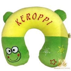 Travel Pillow / Neck Pillow / Bantal Mobil / Bantal Travel / Bantal U / Bantal Leher Hijau Tema Keroppi / Keropi