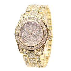 Trendi Wanita Jam Tangan Berlian Imitasi Diamond Watch Tinggi Kualitas Lady Jam Tangan Emas