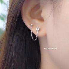 Rantai Telinga Tunggal Ganda Seluruh Tubuh Anting Kuku Sterling Perak