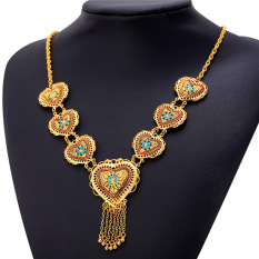 U7 Bohemia Rumbai Kalung Hati 18 KB Nyata Emas Berlapis Fashion Wanita Perhiasan (Emas)