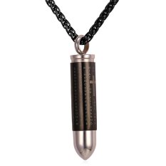 U7 Bullet Ayat Alkitab Pendant Kalung Stainless Steel Fashion Wanita/Pria Perhiasan Cross Aksesoris Hadiah Sempurna (Perak)
