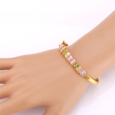U7 Kubik Zirconia Gelang 18 KB Emas Berlapis Gelang (Emas)