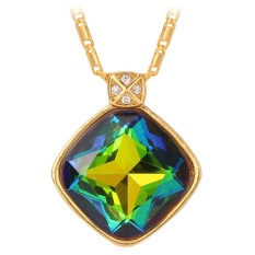 U7 Penggemar Batu Liontin Kalung untuk Wanita, China 18 Karat Asli Berlapis Emas Perhiasan Fashion Mewah Pesta Hadiah (Hadiah)