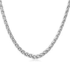 U7 Fashion Rantai Kalung untuk Pria/Wanita Besi Tahan Karat Perhiasan Pria Aksesoris (Putih)
