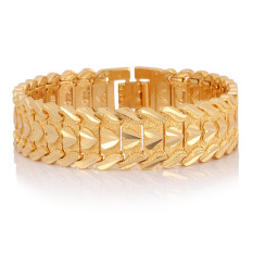 U7 Jantung Fashion 18 KB Nyata Emas Berlapis Gelang (Emas)