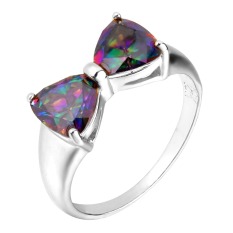 U7 Ikatan Simpul Kemewahan Kubik Zirkonia Mistik Topaz Wanita Cincin Berlapis Platina (Platinum)